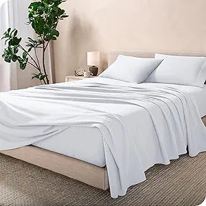 Flannel Sheet Set 100% Cotton, Velvety Soft Heavyweight - Double Brushed Flannel - Deep Pocket (King, White)