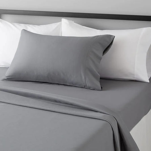 Queen Sheet Set - Jersey Knit Sheets 4 Piece Queen Jersey Sheet Set – Cotton Jersey Sheets – Soft T-Shirt Stretchy Sheets (Queen, Oatmeal)