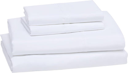 00% Cotton Bed Sheets King Size Set - 400 Thread Count Sateen, Deep Pocket King Sheet Set, King Sheets, Cooling King Size Sheets Set, Softer Than Egyptian Cotton Sheets (White)