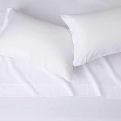 00% Cotton Bed Sheets King Size Set - 400 Thread Count Sateen, Deep Pocket King Sheet Set, King Sheets, Cooling King Size Sheets Set, Softer Than Egyptian Cotton Sheets (White)